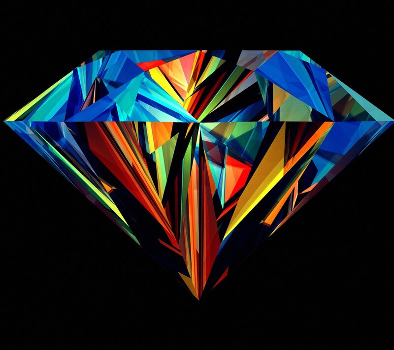 Colorful Diamond Shape — Blue