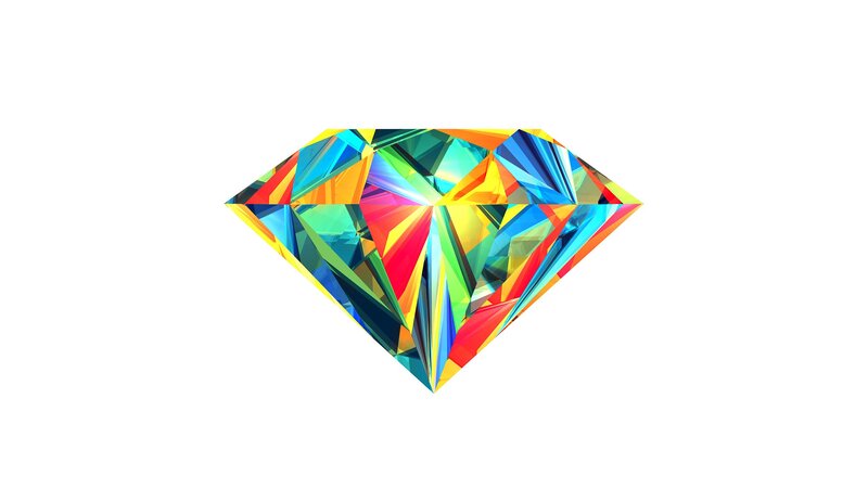 Colorful Diamond Shape — Blue, Vibrant, Digital Art