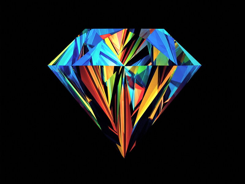 Colorful Diamond Shape — Blue, Vibrant