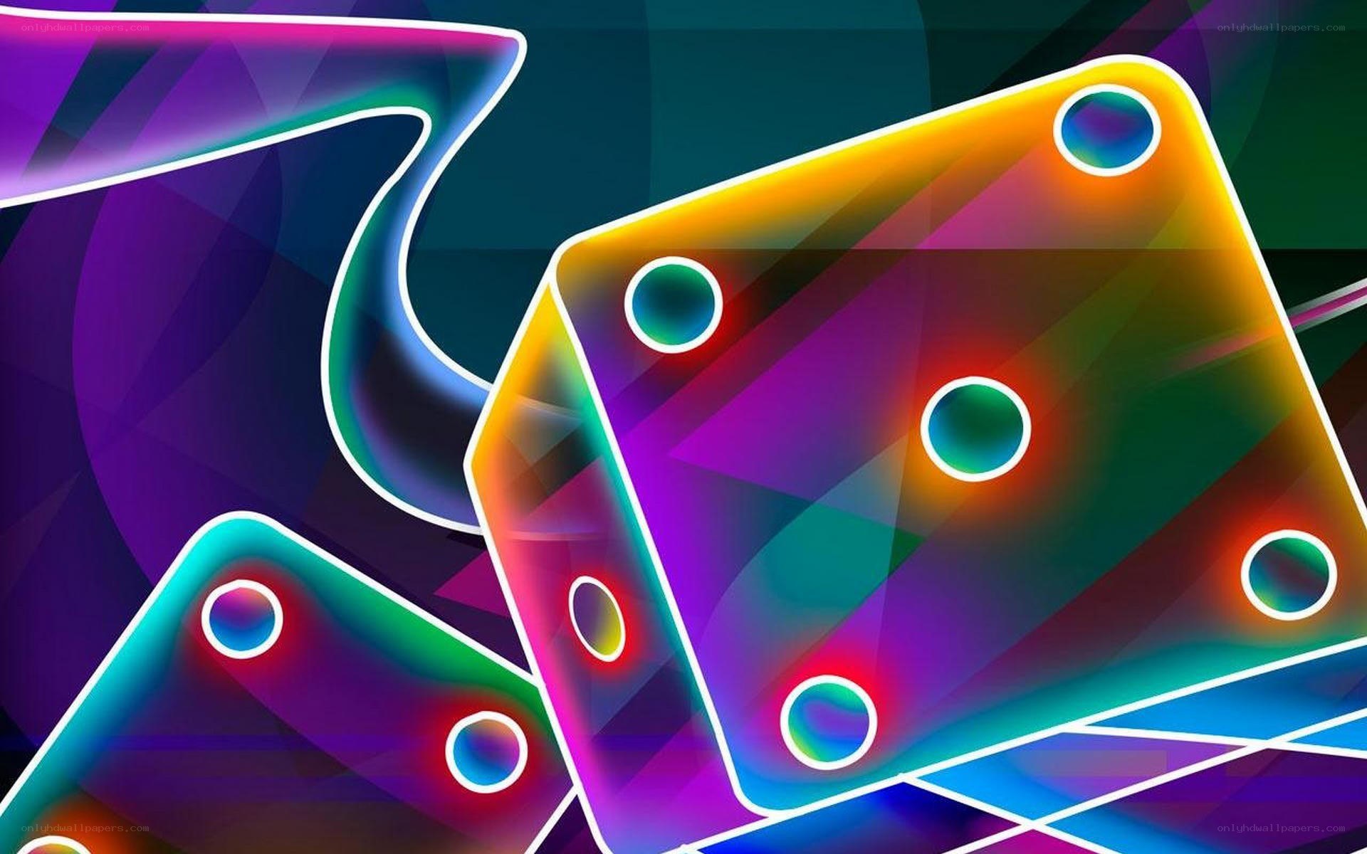 Colorful dice abstract art