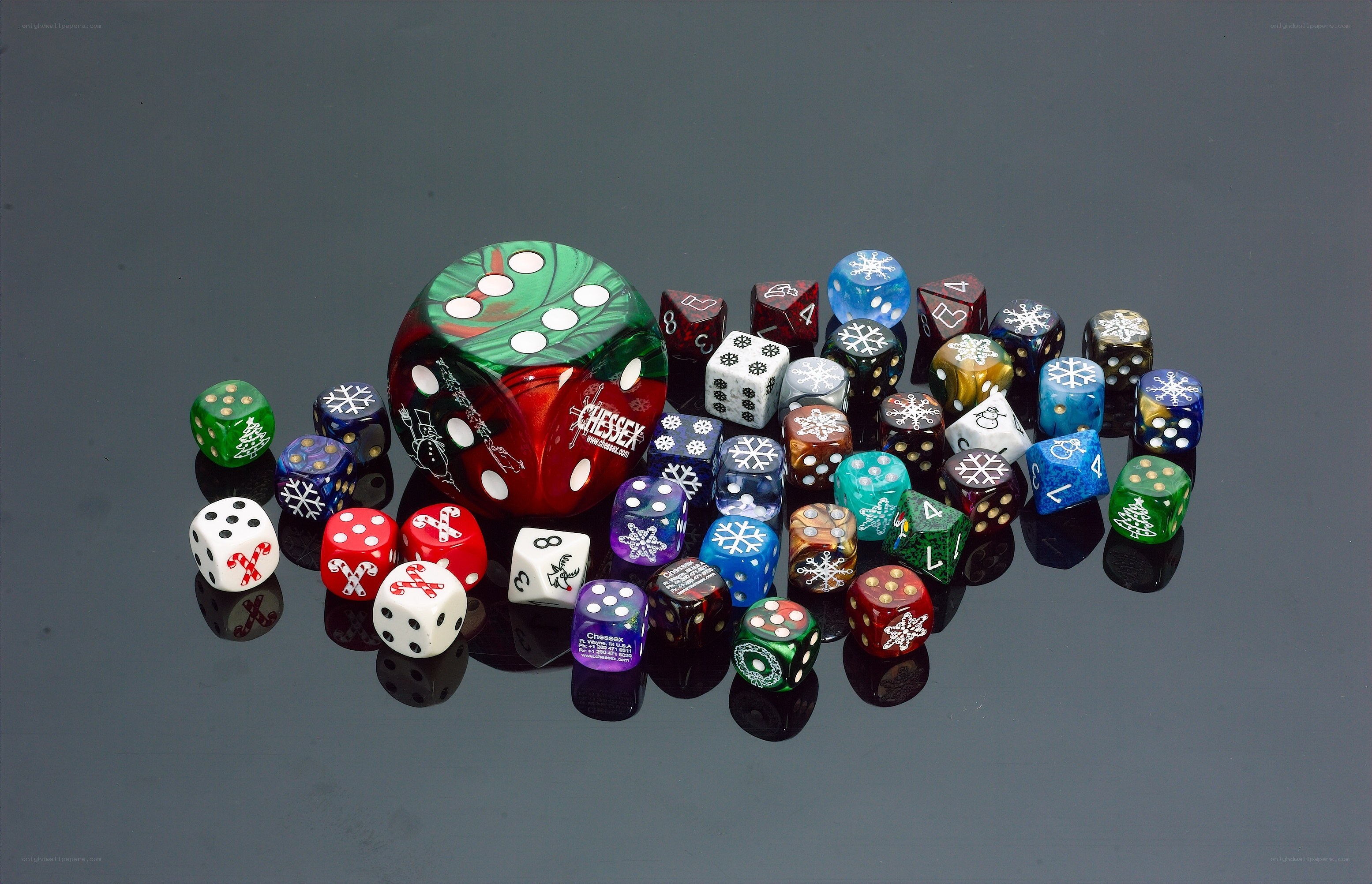 Colorful dice collection
