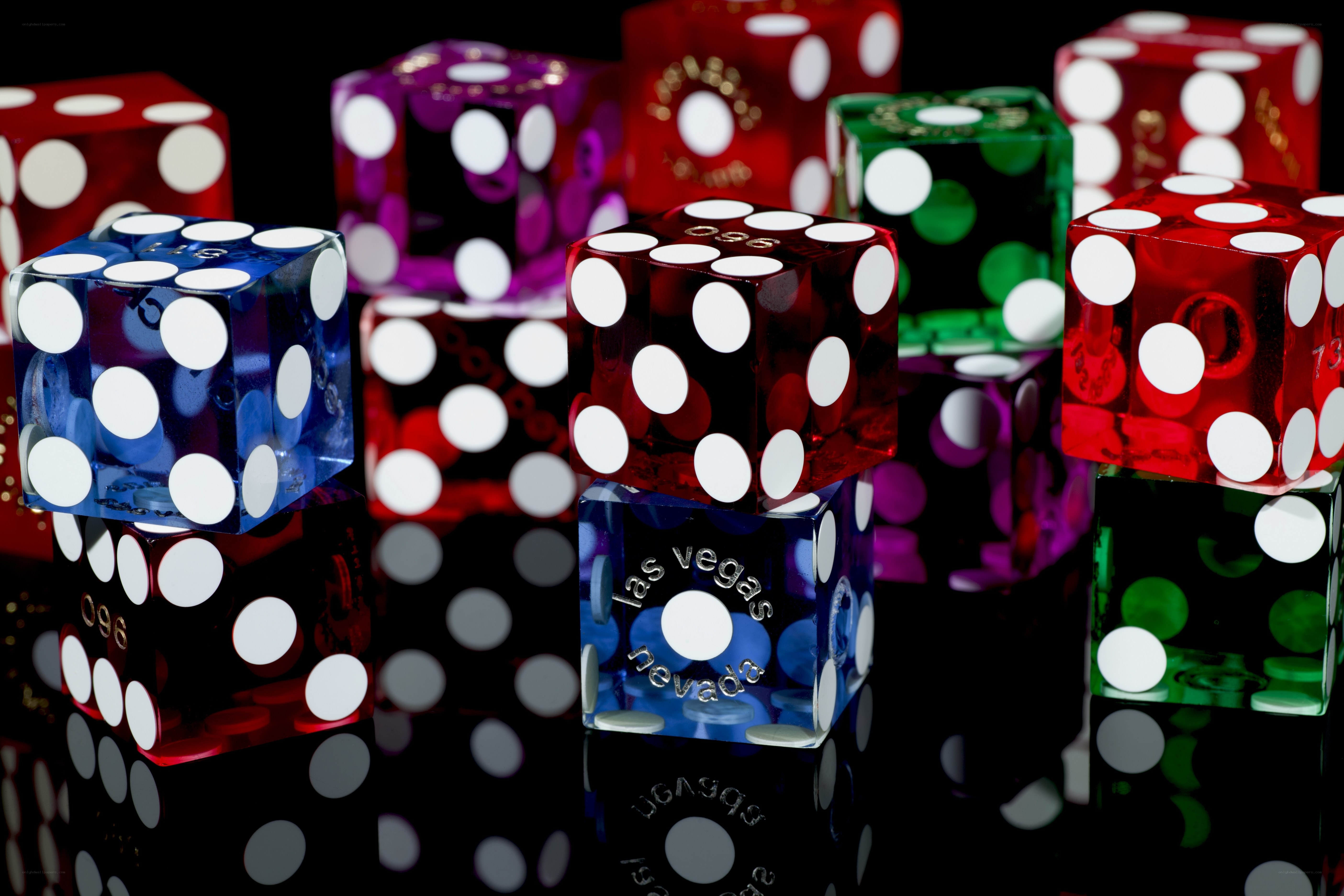 Colorful dice in Las Vegas