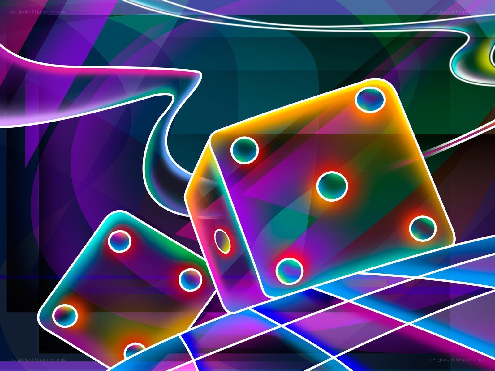 Colorful dice on abstract background