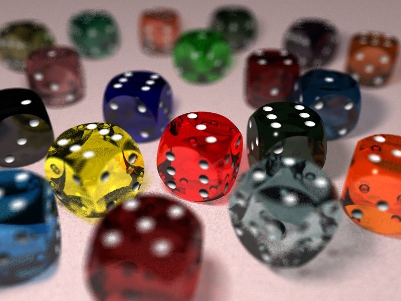 colorful dice scattered on surface