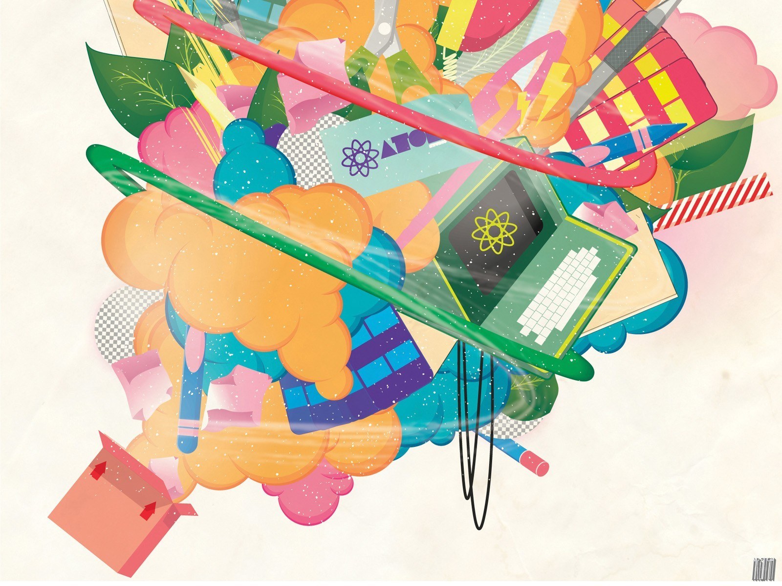 colorful digital art collage