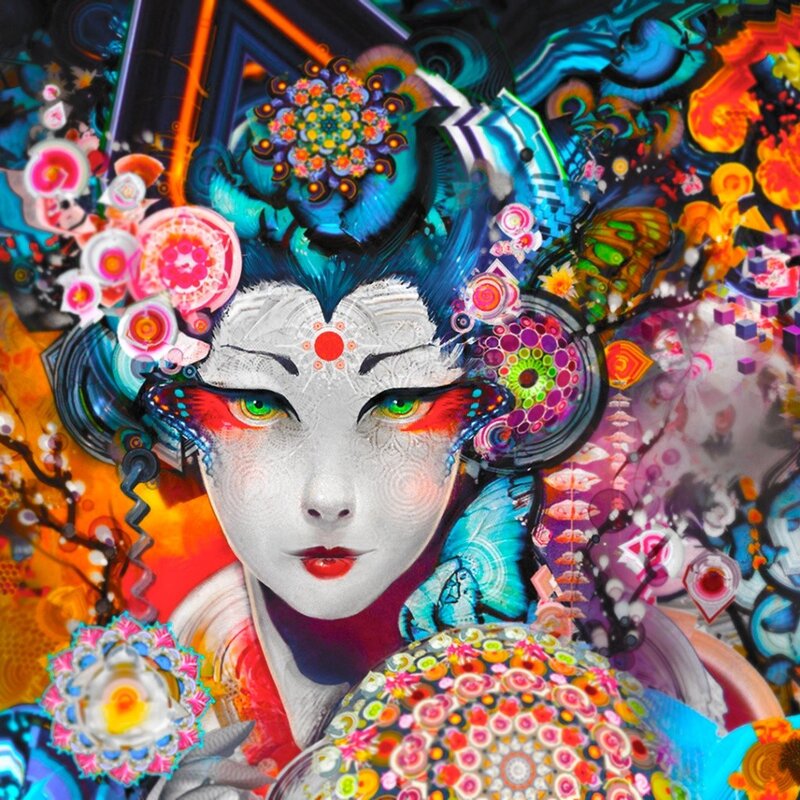 colorful digital art of a woman