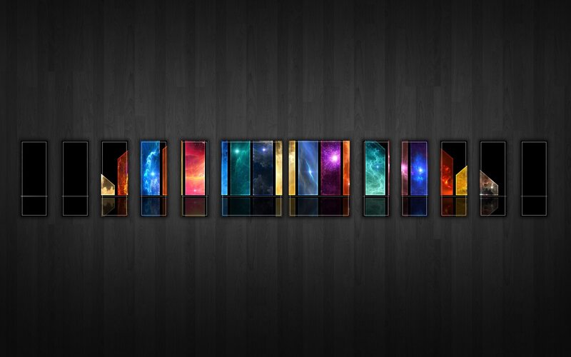 Colorful digital art panels