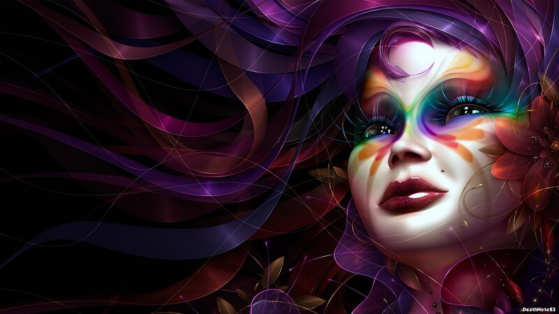 colorful digital art portrait