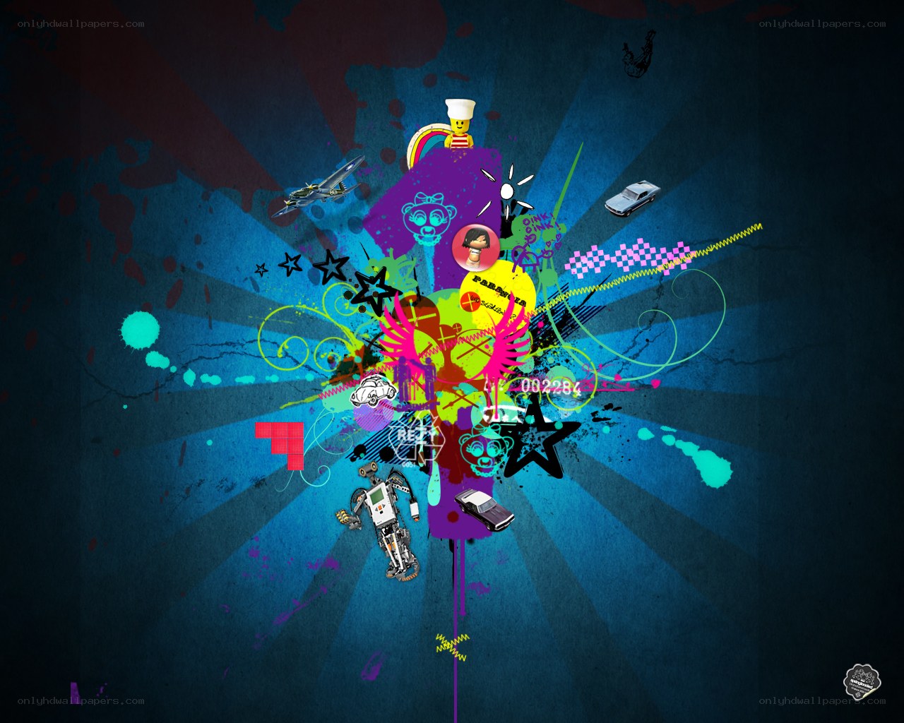 colorful digital collage art