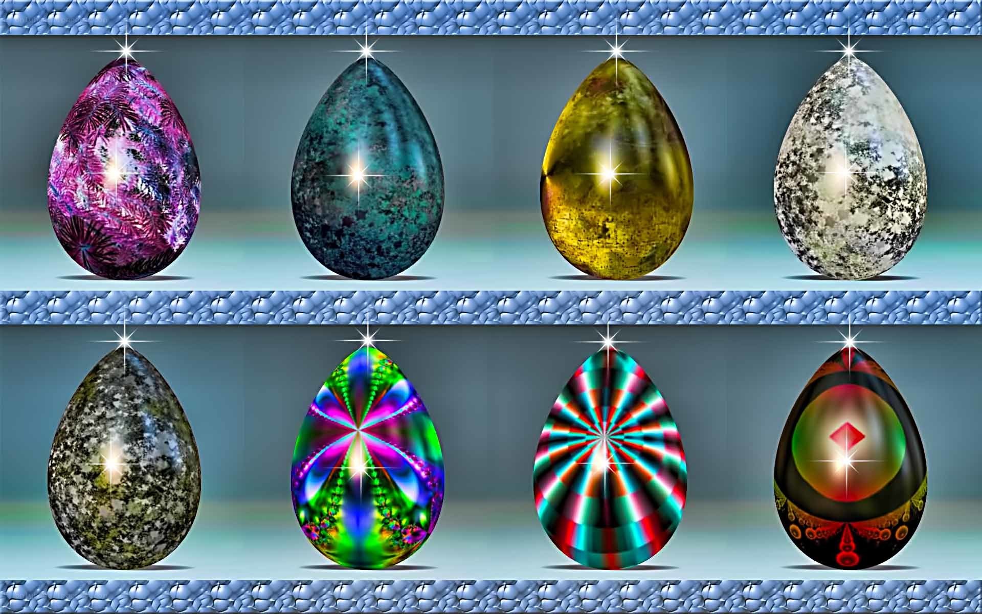 Colorful digital eggs collection