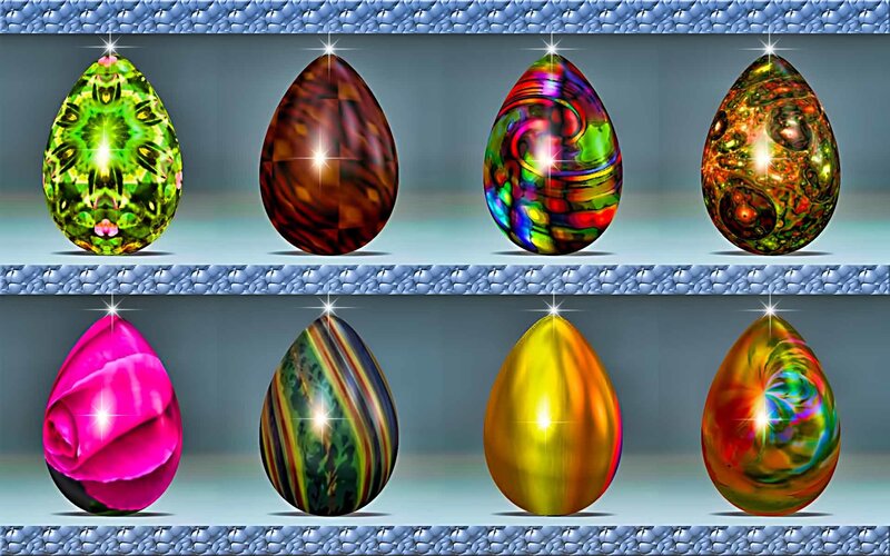 Colorful digital eggs collection