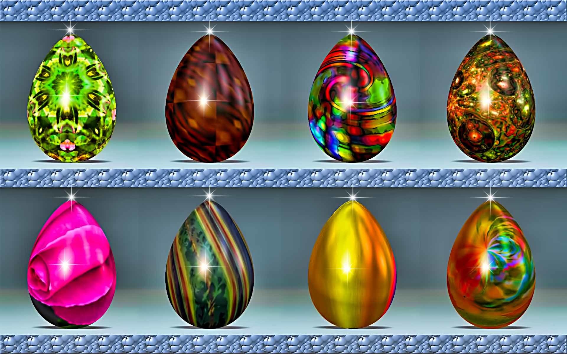 Colorful digital eggs collection