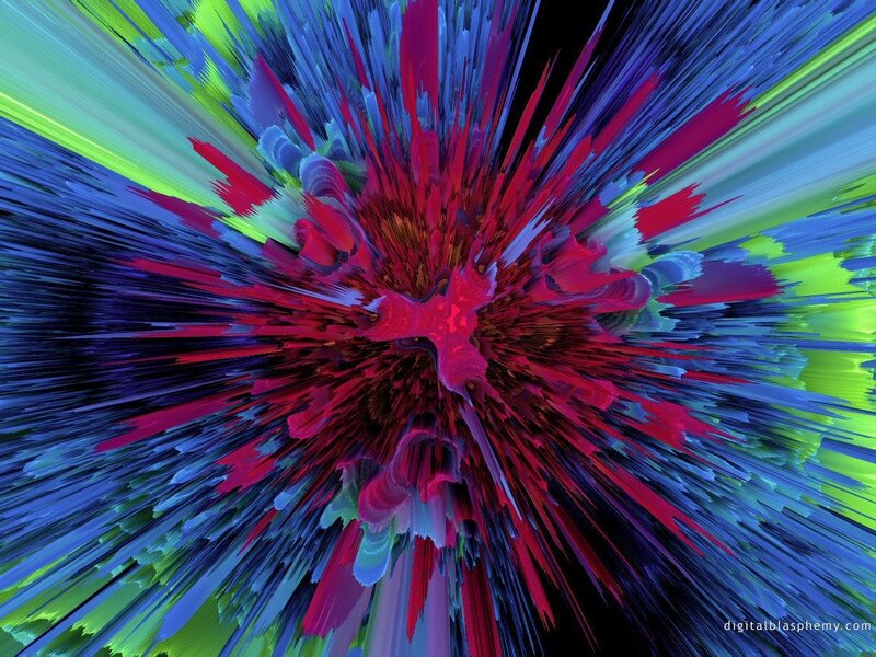 colorful digital explosion