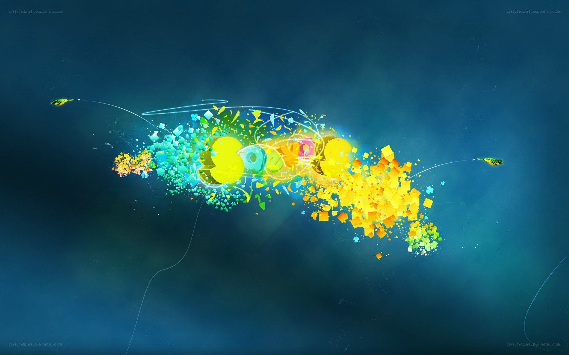 Colorful digital explosion art