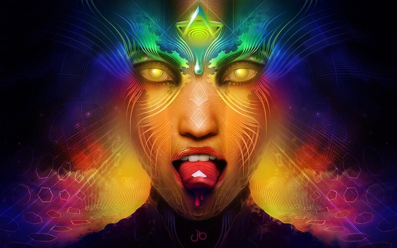 Colorful digital face art