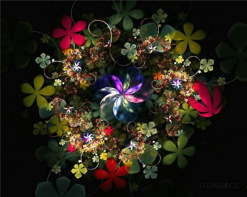 Colorful Digital Flower Arrangement