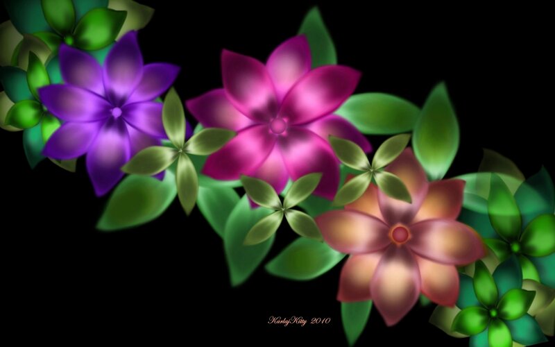 colorful digital flowers