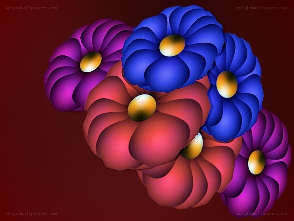 Colorful digital flowers