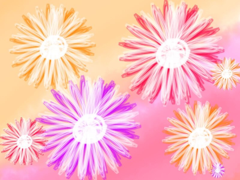 colorful digital flowers