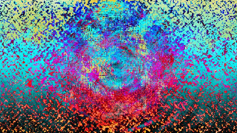 Colorful Digital Glitch — Blue