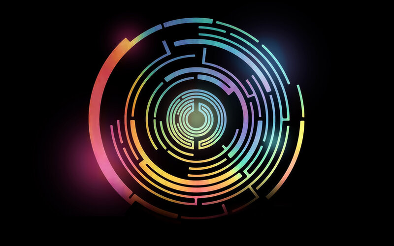 colorful digital maze design