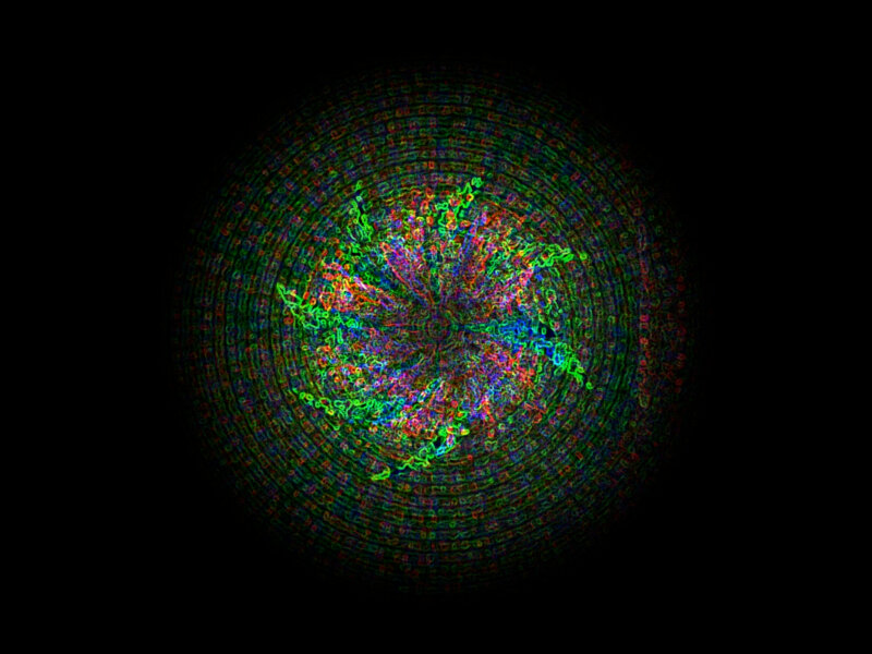 colorful digital spiral pattern