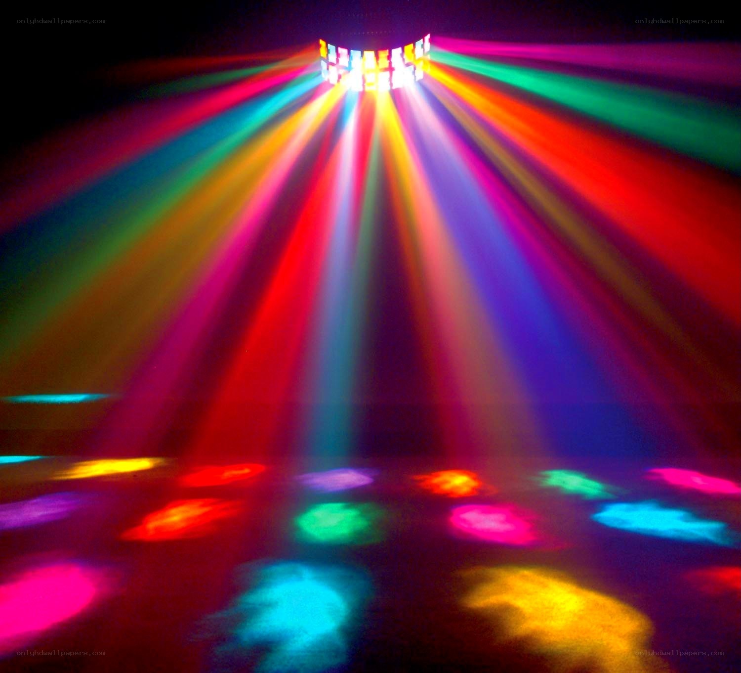 Colorful disco lights on floor