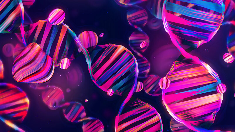 Colorful DNA Helixes — Purple