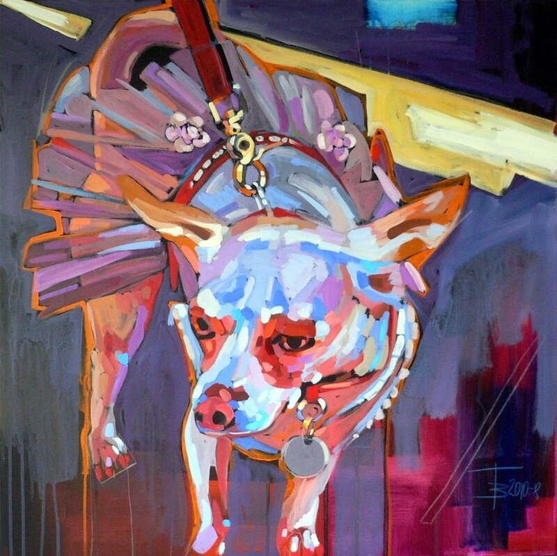 colorful dog painting