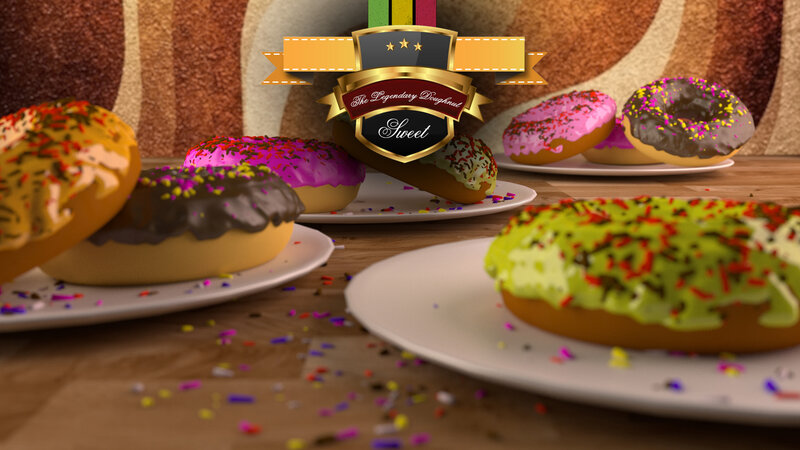 Colorful Donuts on Plates