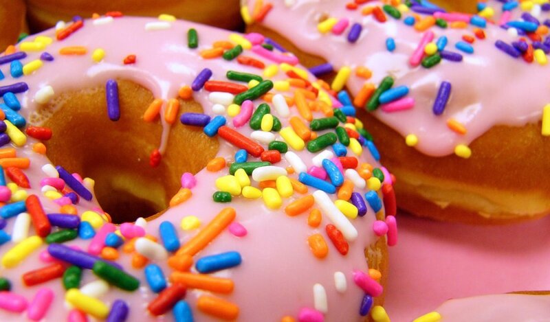 colorful donuts with sprinkles