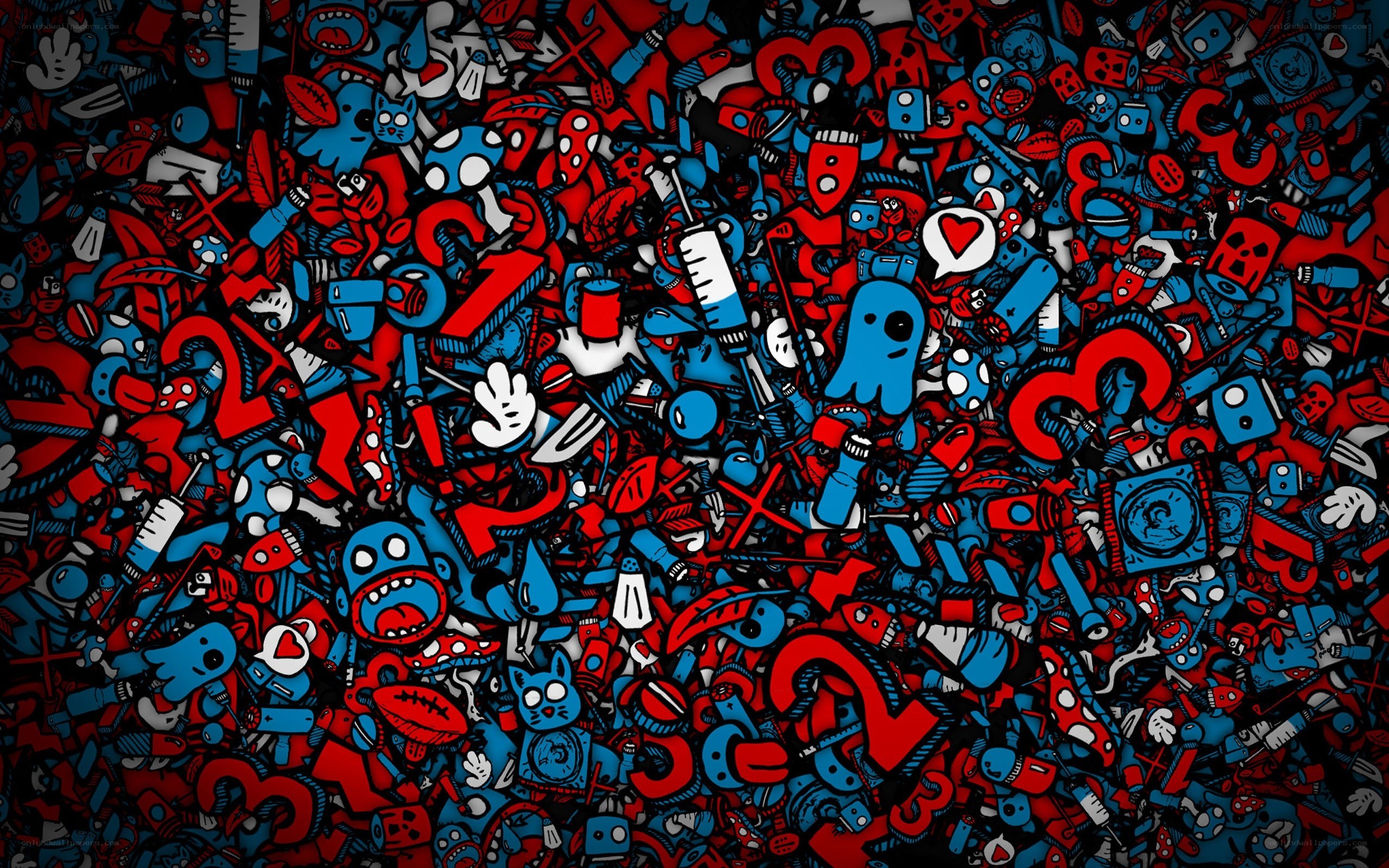 colorful doodle art collage