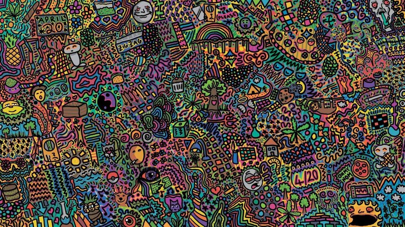 colorful doodle art collage