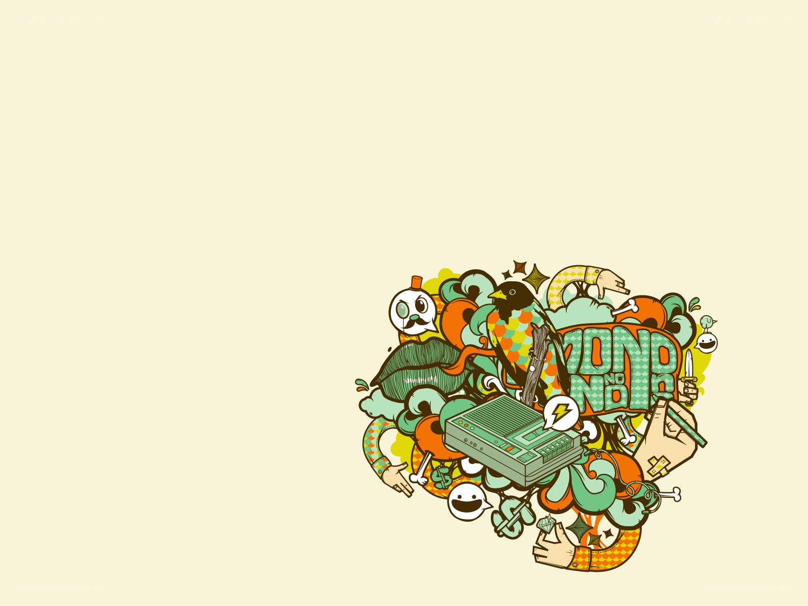 colorful doodle art collage