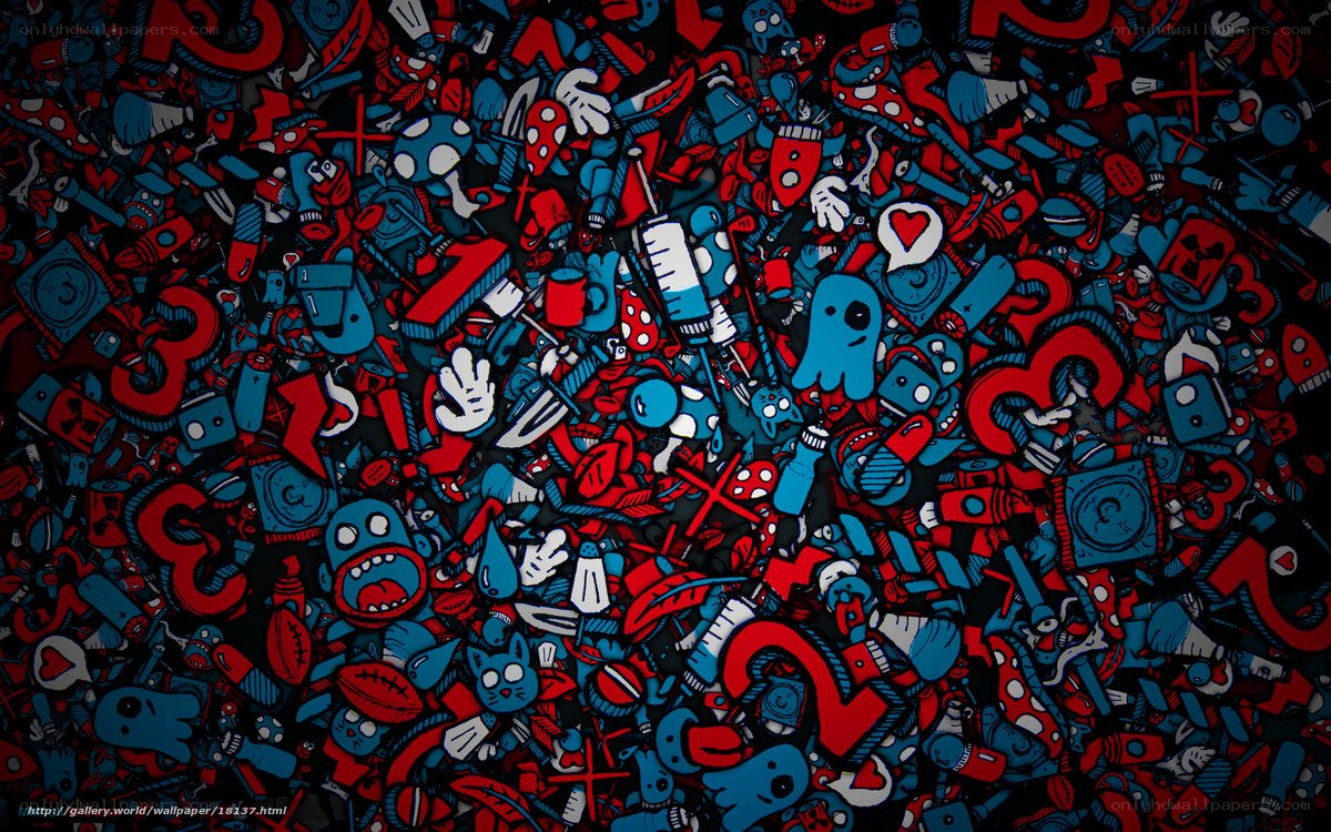 colorful doodle collage
