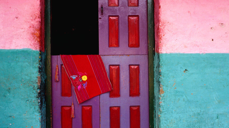 Colorful Door with Textile