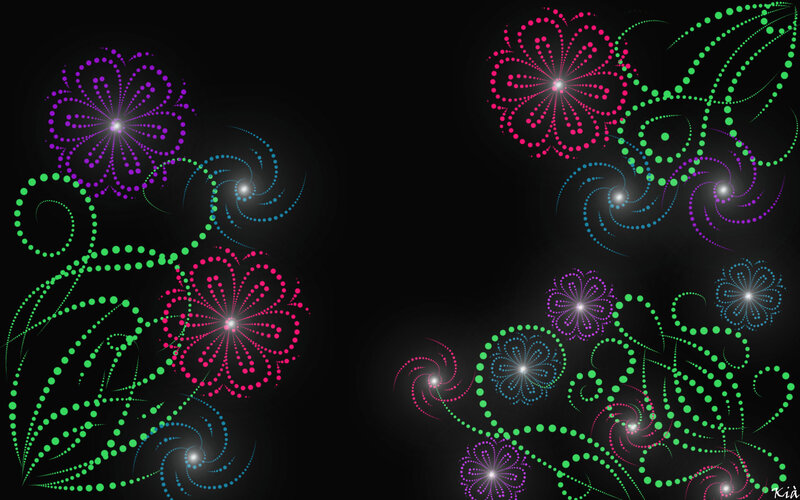 colorful dot art flowers
