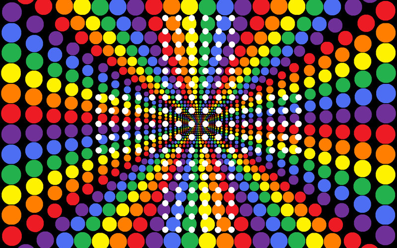 colorful dot pattern tunnel