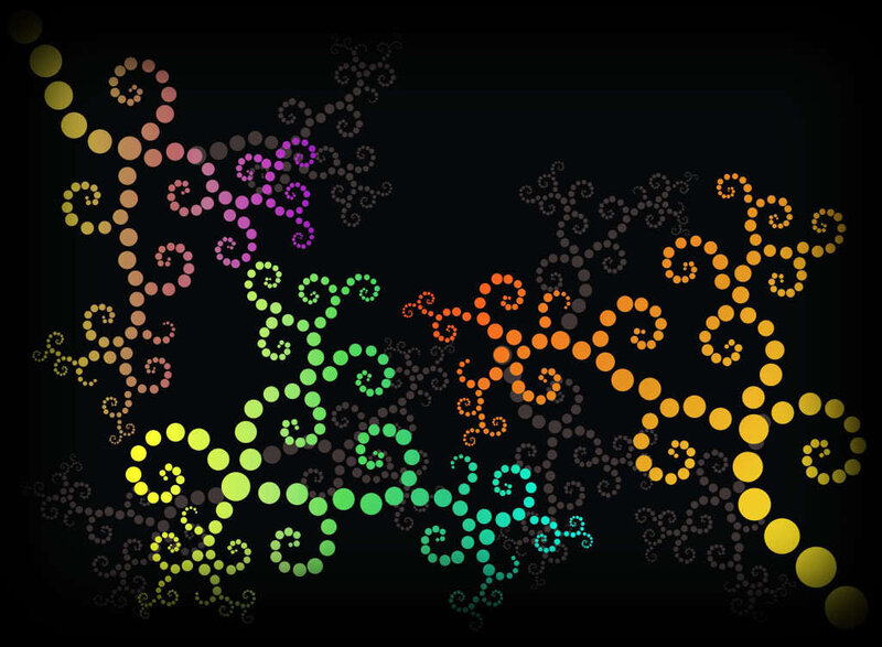 colorful dot spirals