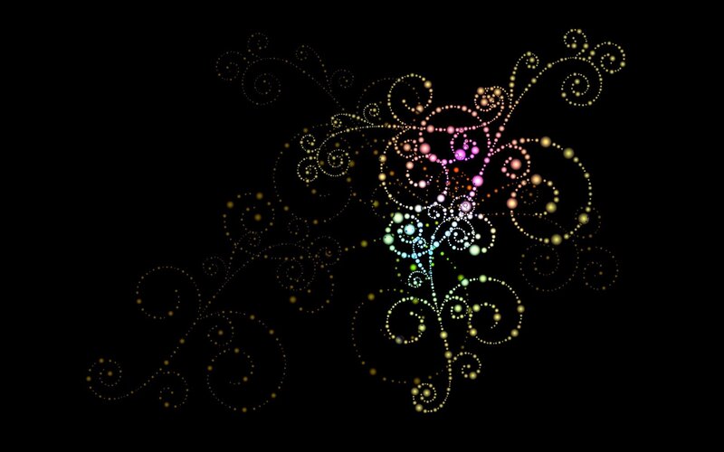 Colorful Dot Swirls — Gold, Abstract