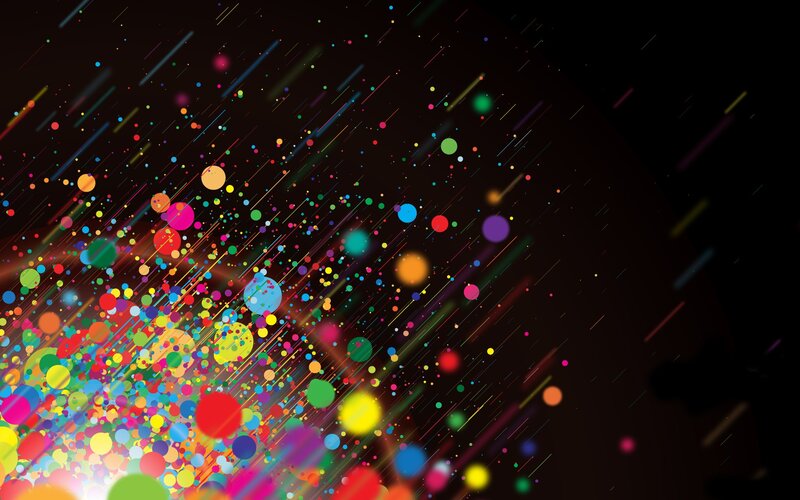 Colorful Dots and Lines — Black, Dynamic