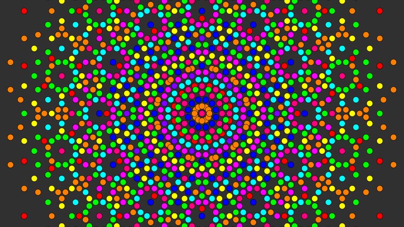 Colorful Dots in Spiral