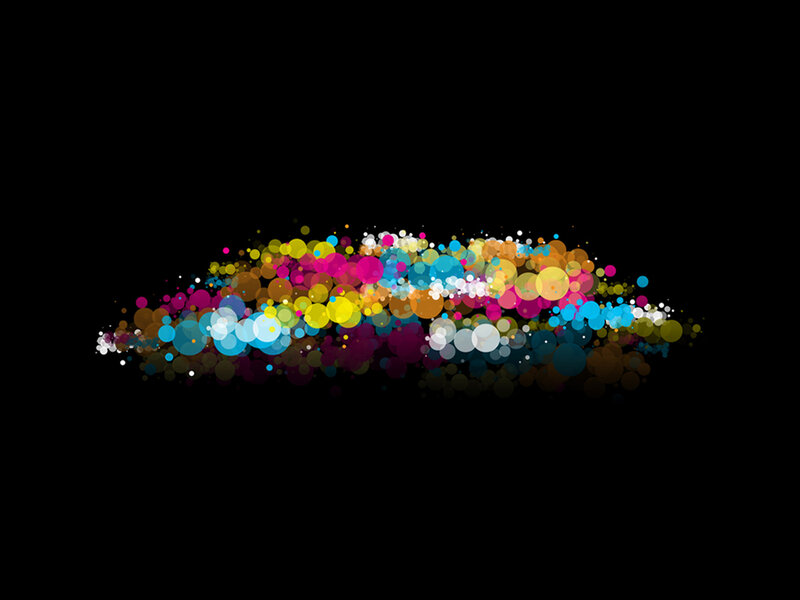 Colorful Dots on Black — Blue, Vibrant