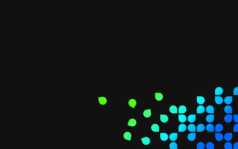 Colorful Dots on Black — Green