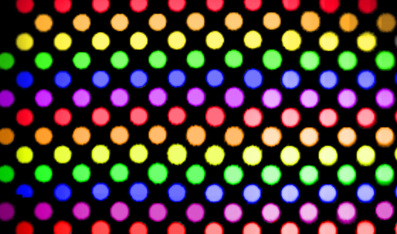 Colorful Dots on Black — Red
