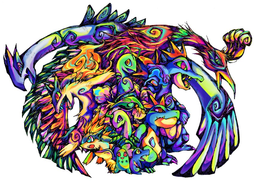 colorful dragon collage