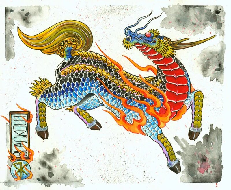 Colorful Dragon Creature — Blue, Dramatic