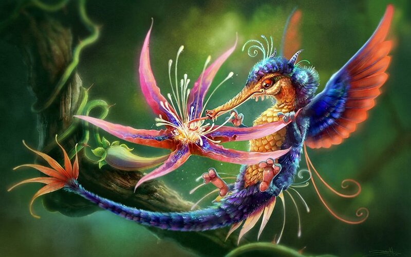 Colorful Dragon Feeding