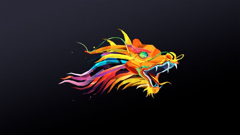 Colorful Dragon Head — Orange