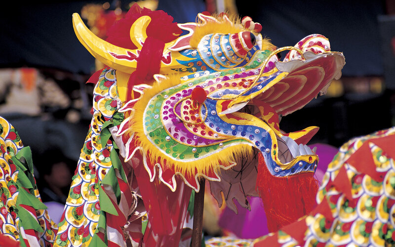 Colorful Dragon Head — Red